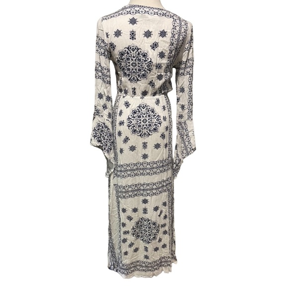 Blue & White Gauze Cover Up - Picture 2 of 7